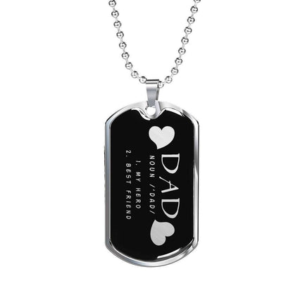 Dad Dog Tag Custom Picture Father’S Day, Daddy Is A Son’S First Hero A Daughter’S First Love Dog Tag Necklace Father's Day Rakva