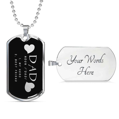 Dad Dog Tag Custom Picture Father’S Day, Daddy Is A Son’S First Hero A Daughter’S First Love Dog Tag Necklace Father's Day Rakva