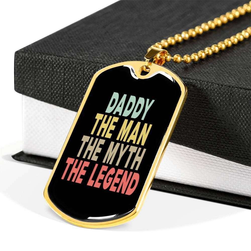 Dad Dog Tag Custom Picture Father’S Day, Daddy The Man The Myth The Legend Dog Tag Necklace For Dad Father's Day Rakva