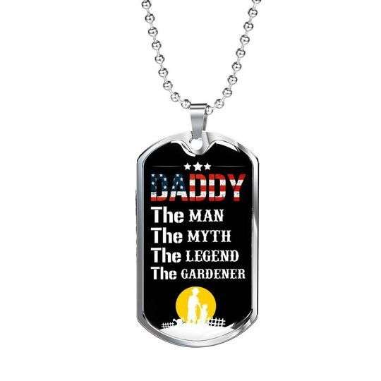 Dad Dog Tag Custom Picture Father’S Day, Daddy The Man The Myth The Legend Dog Tag Necklace Gift For Dad Father's Day Rakva