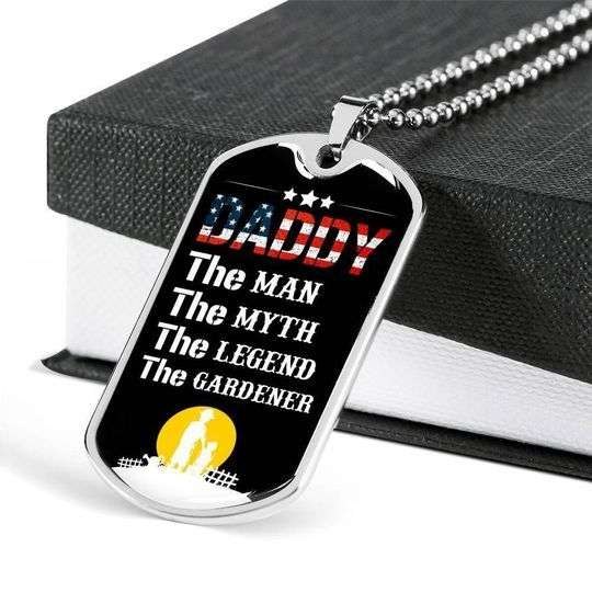 Dad Dog Tag Custom Picture Father’S Day, Daddy The Man The Myth The Legend Dog Tag Necklace Gift For Dad Father's Day Rakva