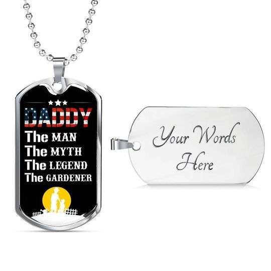 Dad Dog Tag Custom Picture Father’S Day, Daddy The Man The Myth The Legend Dog Tag Necklace Gift For Dad Father's Day Rakva