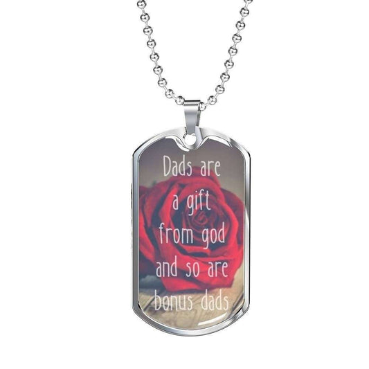 Dad Dog Tag Custom Picture Father’S Day, Dads Are A Gift From God Dog Tag Necklace Gift For Bonus Daddy Father's Day Rakva