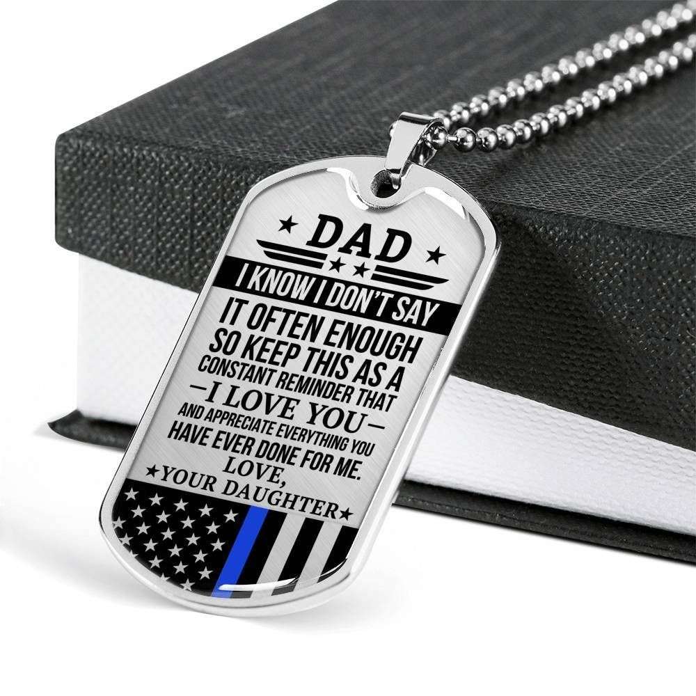 Dad Dog Tag Custom Picture Father’S Day, Daughter Gift For Dad Dog Tag Necklace Loved And Appreciated Father's Day Rakva