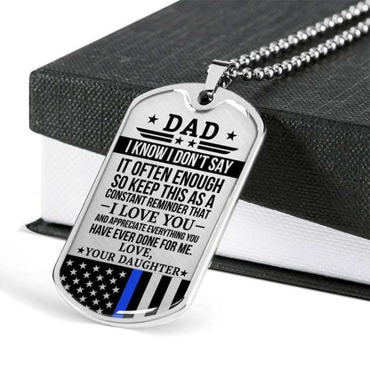 Dad Dog Tag Custom Picture Father’S Day, Daughter Gift For Dad Dog Tag Necklace Loved And Appreciated Father's Day Rakva