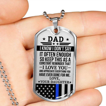 Dad Dog Tag Custom Picture Father’S Day, Daughter Gift For Dad Dog Tag Necklace Loved And Appreciated Father's Day Rakva