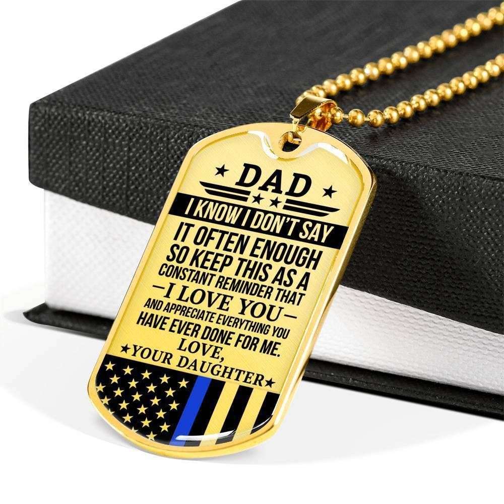 Dad Dog Tag Custom Picture Father’S Day, Daughter Gift For Dad Dog Tag Necklace Loved And Appreciated Father's Day Rakva