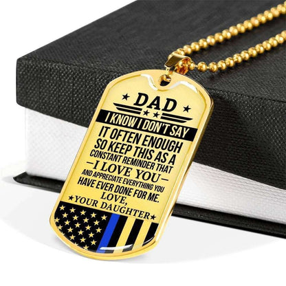 Dad Dog Tag Custom Picture Father’S Day, Daughter Gift For Dad Dog Tag Necklace Loved And Appreciated Father's Day Rakva