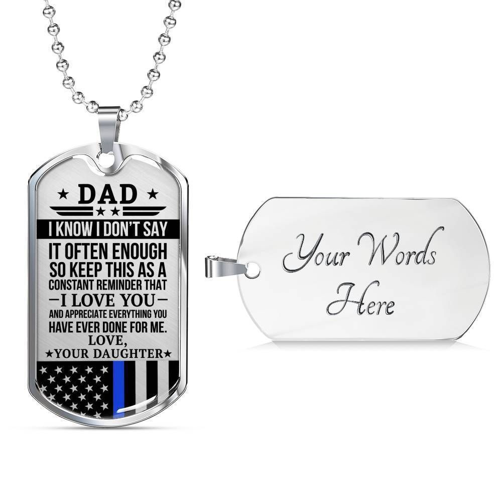 Dad Dog Tag Custom Picture Father’S Day, Daughter Gift For Dad Dog Tag Necklace Loved And Appreciated Father's Day Rakva