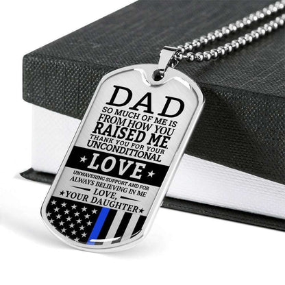 Dad Dog Tag Custom Picture Father’S Day, Daughter Gift For Dad Dog Tag Necklace Thank For Unconditional Love Father's Day Rakva