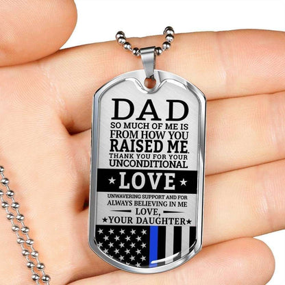 Dad Dog Tag Custom Picture Father’S Day, Daughter Gift For Dad Dog Tag Necklace Thank For Unconditional Love Father's Day Rakva