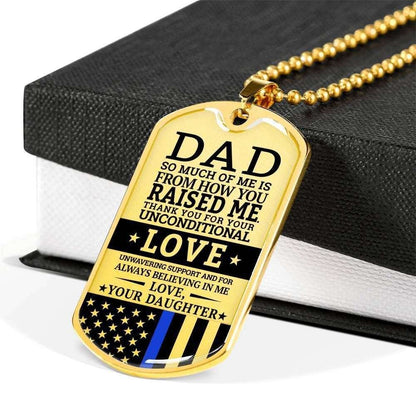 Dad Dog Tag Custom Picture Father’S Day, Daughter Gift For Dad Dog Tag Necklace Thank For Unconditional Love Father's Day Rakva