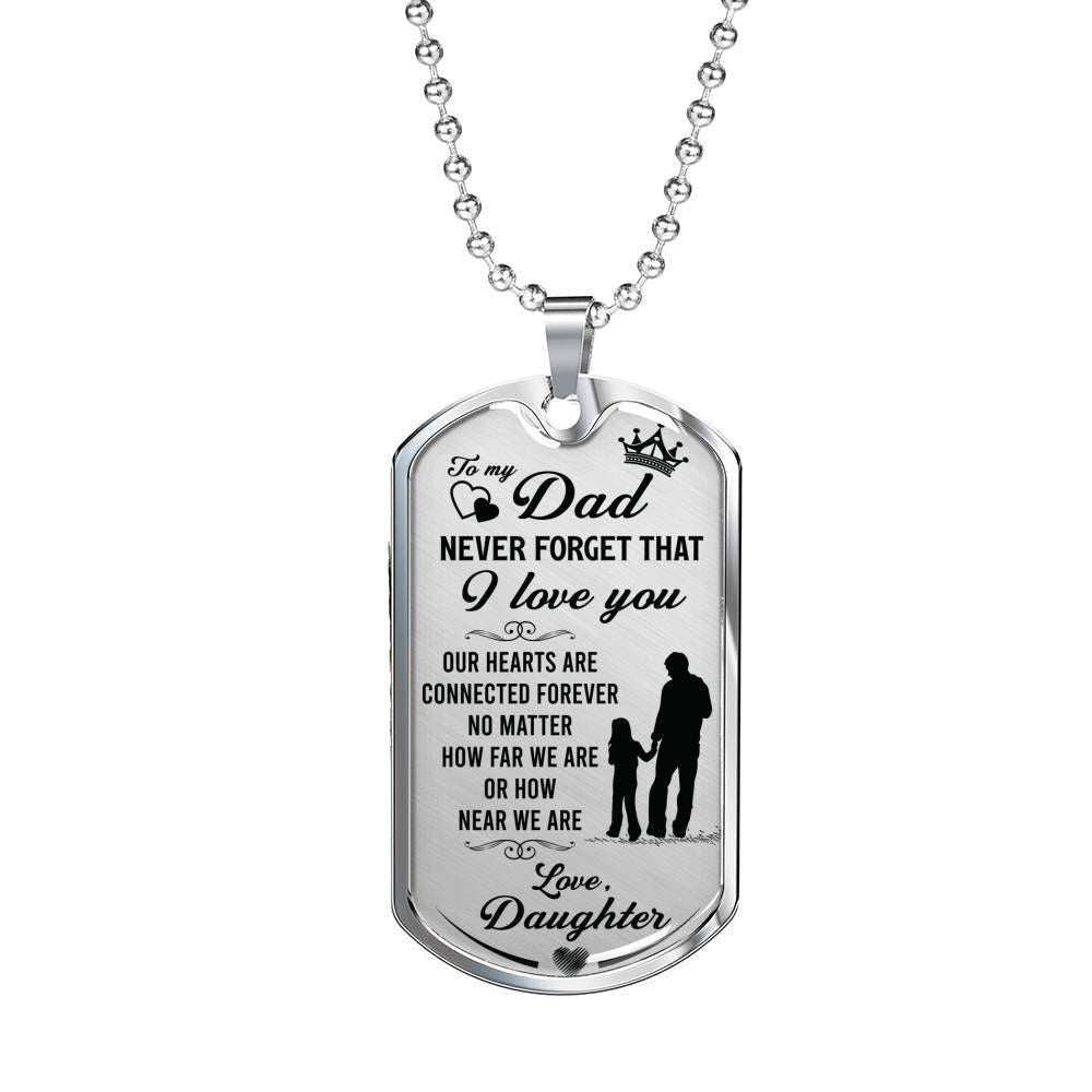Dad Dog Tag Custom Picture, Father’S Day Daughter Gift For Dad I Love You Dog Tag Necklace Father's Day Rakva