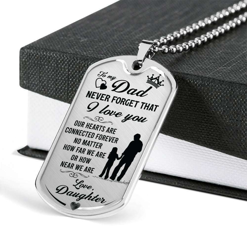 Dad Dog Tag Custom Picture, Father’S Day Daughter Gift For Dad I Love You Dog Tag Necklace Father's Day Rakva