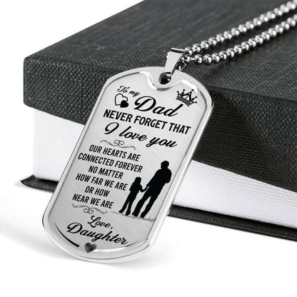 Dad Dog Tag Custom Picture, Father’S Day Daughter Gift For Dad I Love You Dog Tag Necklace Father's Day Rakva