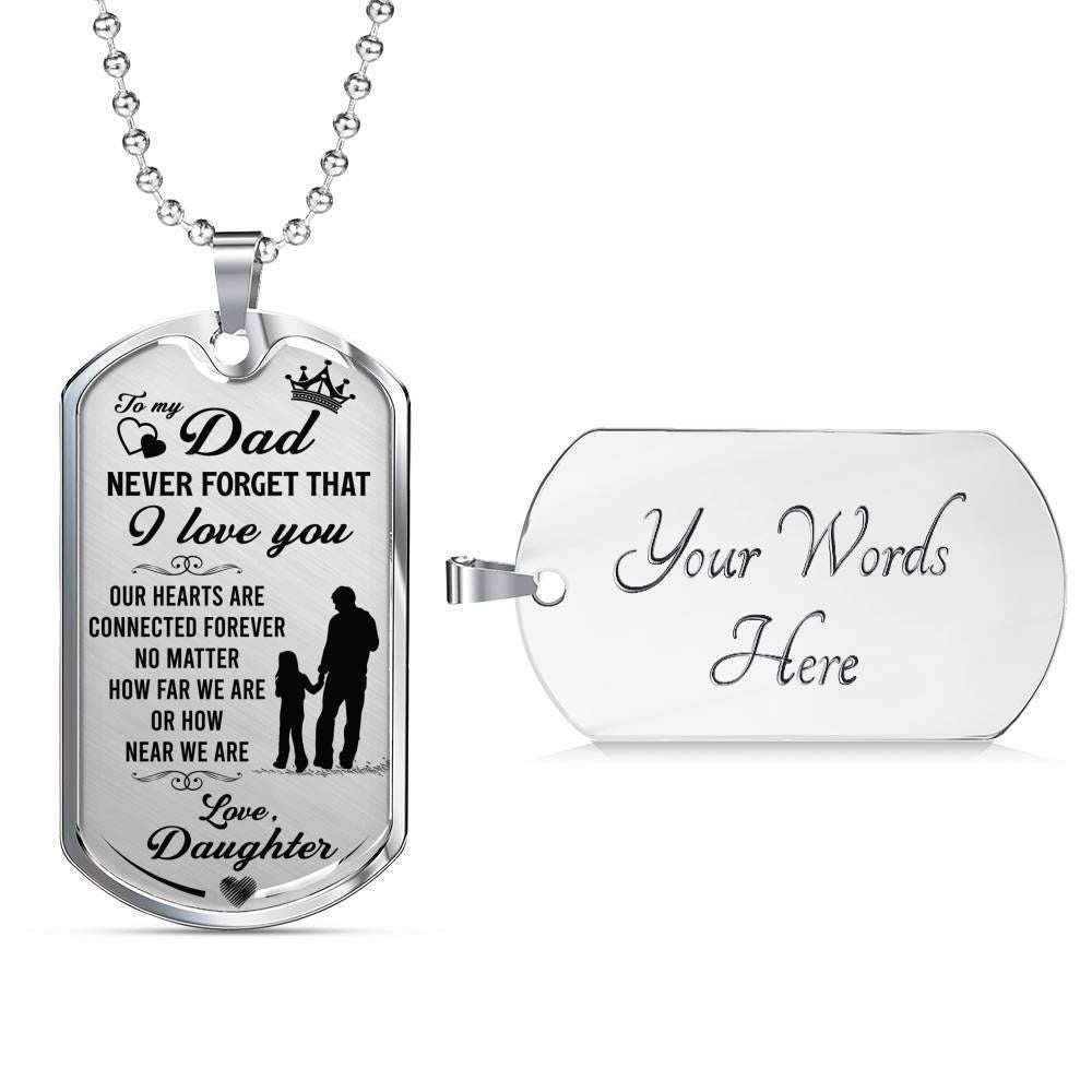 Dad Dog Tag Custom Picture, Father’S Day Daughter Gift For Dad I Love You Dog Tag Necklace Father's Day Rakva