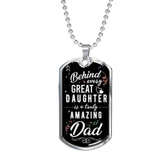 Dad Dog Tag Custom Picture Father’S Day, Daughter To Dad Happy Birthday Dog Tag Necklace Father's Day Rakva