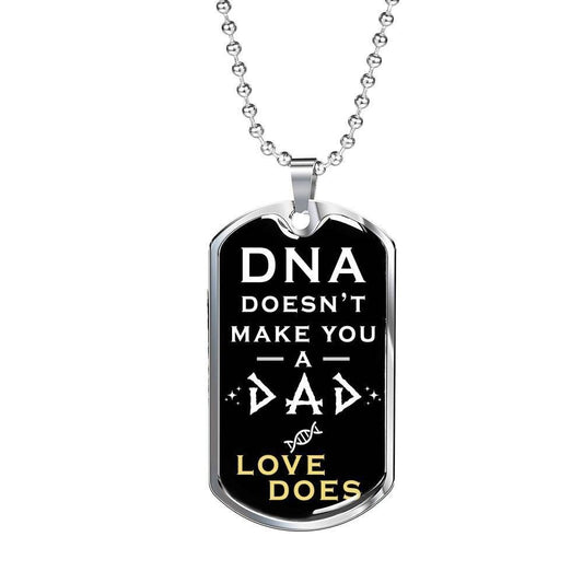 Dad Dog Tag Custom Picture Father’S Day, Dna Doesn’T Make You A Dad Dog Tag Necklace For Dad Father's Day Rakva
