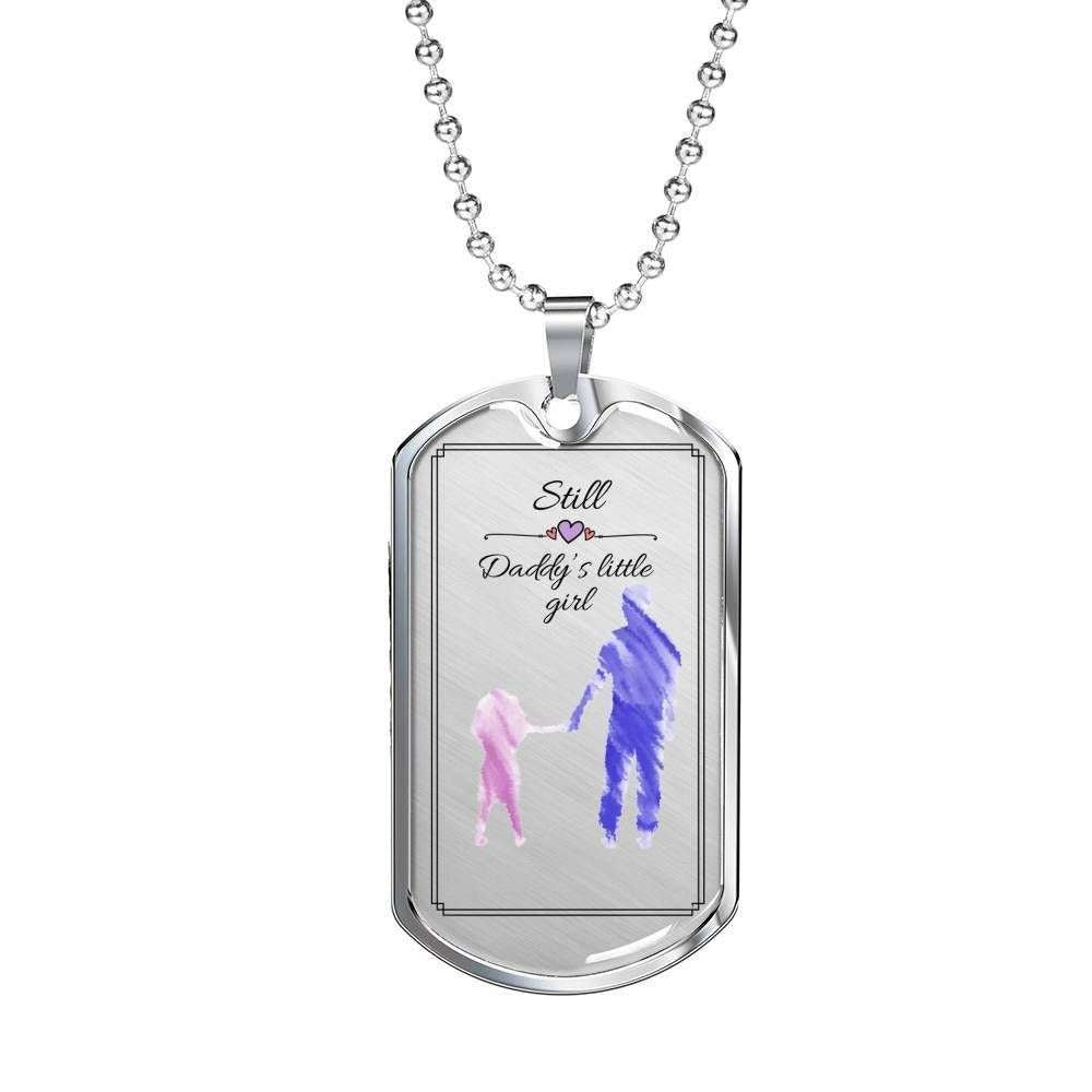Dad Dog Tag Custom Picture, Father’S Day Dog Tag For Best Dad Still Daddy’S Little Girl Dog Tag Necklace Father's Day Rakva