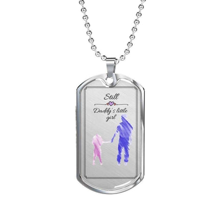 Dad Dog Tag Custom Picture, Father’S Day Dog Tag For Best Dad Still Daddy’S Little Girl Dog Tag Necklace Father's Day Rakva