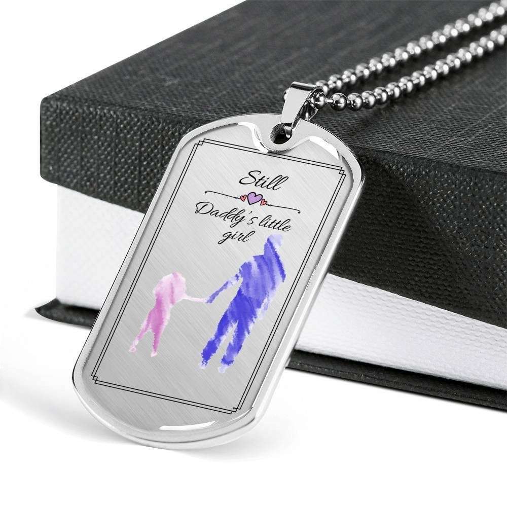 Dad Dog Tag Custom Picture, Father’S Day Dog Tag For Best Dad Still Daddy’S Little Girl Dog Tag Necklace Father's Day Rakva