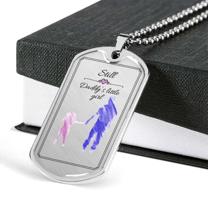 Dad Dog Tag Custom Picture, Father’S Day Dog Tag For Best Dad Still Daddy’S Little Girl Dog Tag Necklace Father's Day Rakva