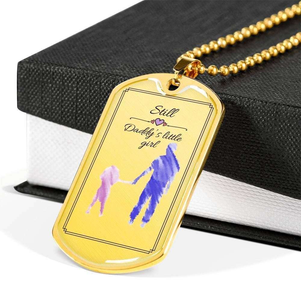Dad Dog Tag Custom Picture, Father’S Day Dog Tag For Best Dad Still Daddy’S Little Girl Dog Tag Necklace Father's Day Rakva