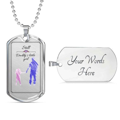 Dad Dog Tag Custom Picture, Father’S Day Dog Tag For Best Dad Still Daddy’S Little Girl Dog Tag Necklace Father's Day Rakva