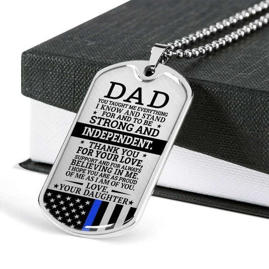 Dad Dog Tag Custom Picture, Father’S Day Dog Tag For Dad Dog Tag Necklace Strong And Independent Father's Day Rakva