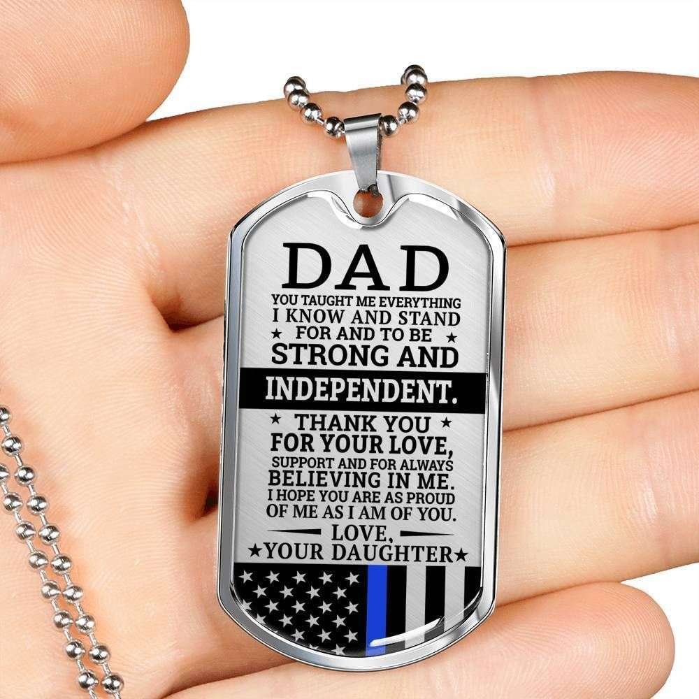Dad Dog Tag Custom Picture, Father’S Day Dog Tag For Dad Dog Tag Necklace Strong And Independent Father's Day Rakva
