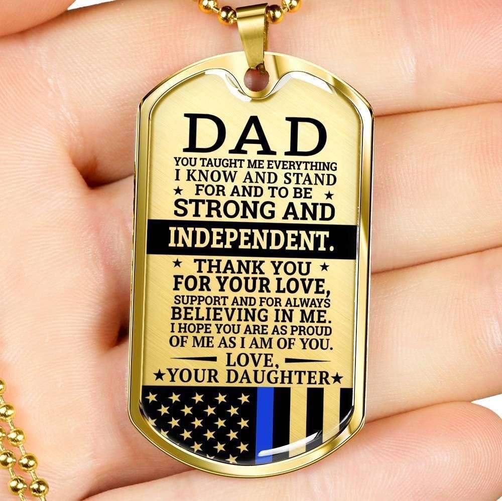 Dad Dog Tag Custom Picture, Father’S Day Dog Tag For Dad Dog Tag Necklace Strong And Independent Father's Day Rakva