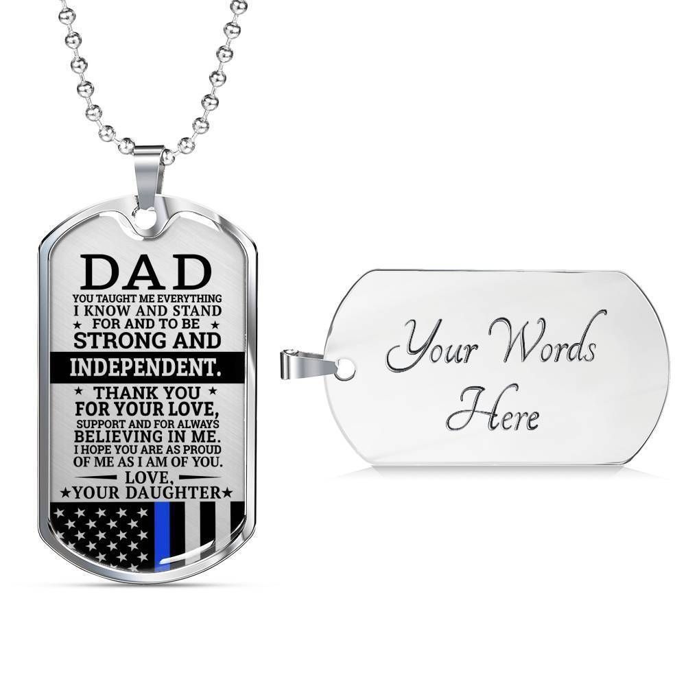 Dad Dog Tag Custom Picture, Father’S Day Dog Tag For Dad Dog Tag Necklace Strong And Independent Father's Day Rakva