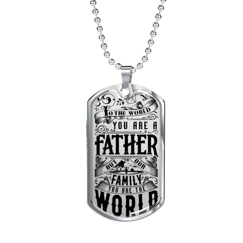 Dad Dog Tag Custom Picture, Father’S Day Dog Tag For Dad You’Re A World To Me Dog Tag Necklace Father's Day Rakva
