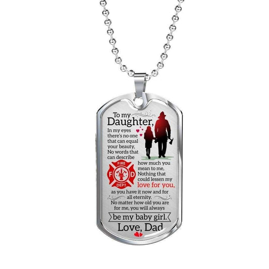 Dad Dog Tag Custom Picture, Father’S Day Dog Tag For Daughter Dog Tag Necklace Silver Necklace You’Re Always My Baby Girl Father's Day Rakva