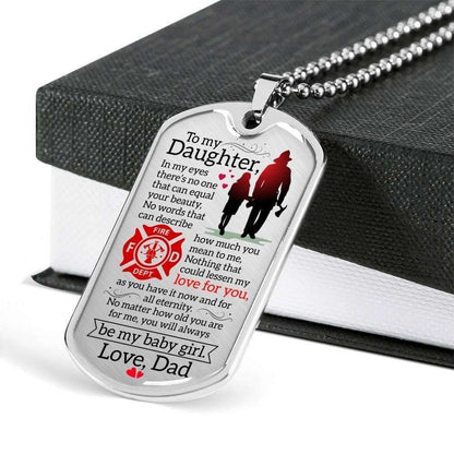 Dad Dog Tag Custom Picture, Father’S Day Dog Tag For Daughter Dog Tag Necklace Silver Necklace You’Re Always My Baby Girl Father's Day Rakva