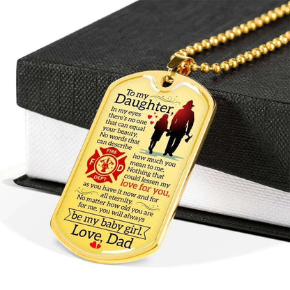 Dad Dog Tag Custom Picture, Father’S Day Dog Tag For Daughter Dog Tag Necklace Silver Necklace You’Re Always My Baby Girl Father's Day Rakva