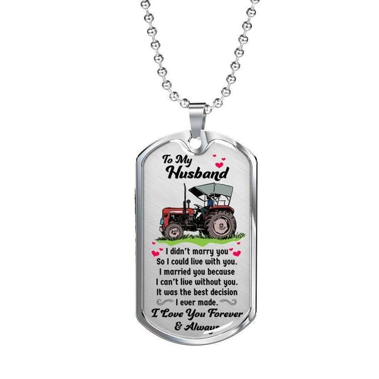 Dad Dog Tag Custom Picture, Father’S Day Dog Tag For Farmer Love Your Job Dog Tag Necklace Father's Day Rakva