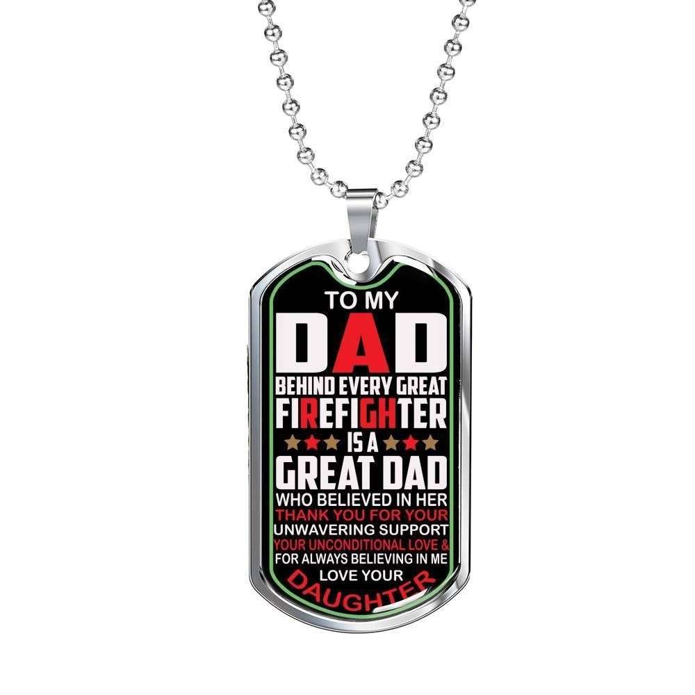 Dad Dog Tag Custom Picture, Father’S Day Dog Tag For Firefighter Dad You Are The Best Dad Ever Dog Tag Necklace Father's Day Rakva