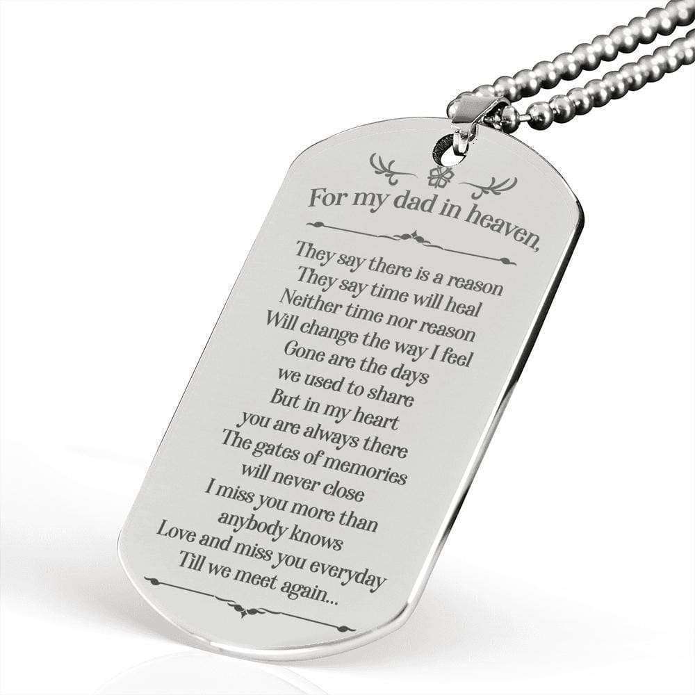 Dad Dog Tag Custom Picture, Father’S Day Dog Tag For My Dad In Heaven Luxury Dog Tag Necklace Custom Engraved Father's Day Rakva