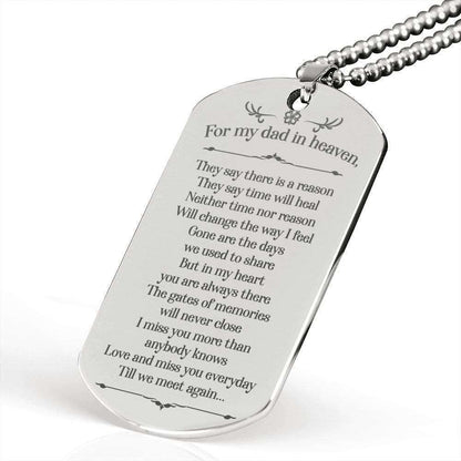 Dad Dog Tag Custom Picture, Father’S Day Dog Tag For My Dad In Heaven Luxury Dog Tag Necklace Custom Engraved Father's Day Rakva