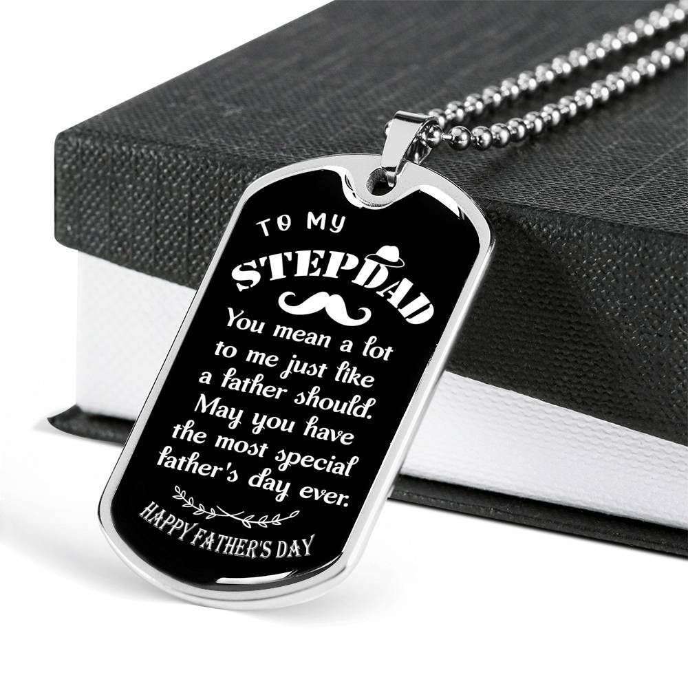 Dad Dog Tag Custom Picture, Father’S Day Dog Tag For Stepdad You Mean A Lot Father’S Day Dog Tag Necklace Father's Day Rakva