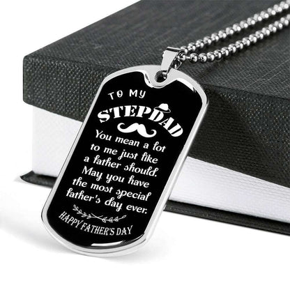 Dad Dog Tag Custom Picture, Father’S Day Dog Tag For Stepdad You Mean A Lot Father’S Day Dog Tag Necklace Father's Day Rakva