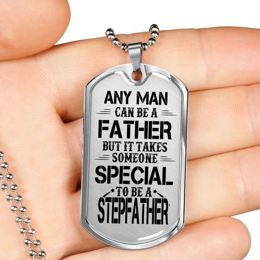 Dad Dog Tag Custom Picture, Father’S Day Dog Tag For Stepfather Dog Tag Necklace Special To Be A Stepfather Father's Day Rakva