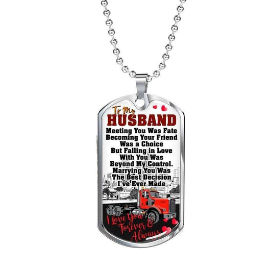 Dad Dog Tag Custom Picture, Father’S Day Dog Tag For Trucker- Premium Dog Tag Necklace Father's Day Rakva