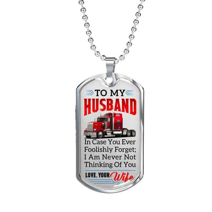 Dad Dog Tag Custom Picture, Father’S Day Dog Tag For Trucker “ Premium Dog Tag Necklace Father's Day Rakva