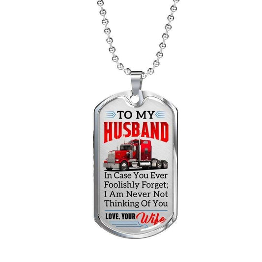 Dad Dog Tag Custom Picture, Father’S Day Dog Tag For Trucker “ Premium Dog Tag Necklace Father's Day Rakva