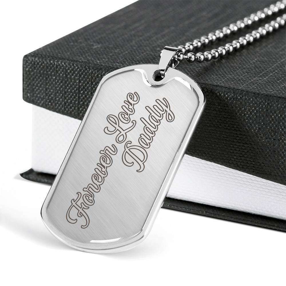 Dad Dog Tag Custom Picture, Father’S Day Dog Tag Forever Love Dog Tag Necklace Gift For Daddy Father's Day Rakva