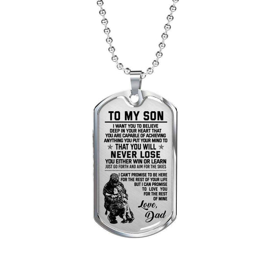 Dad Dog Tag Custom Picture, Father’S Day Dog Tag From Soldier Dad To Son You’Ll Never Lose Dog Tag Necklace Father's Day Rakva
