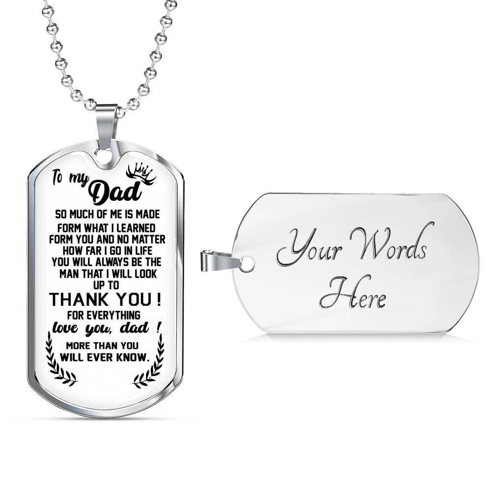 Dad Dog Tag Custom Picture, Father’S Day Dog Tag Give You A Special Thanks Dog Tag Necklace For Daddy Father's Day Rakva