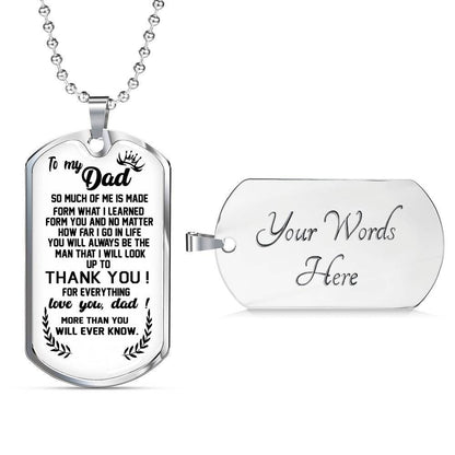 Dad Dog Tag Custom Picture, Father’S Day Dog Tag Give You A Special Thanks Dog Tag Necklace For Daddy Father's Day Rakva
